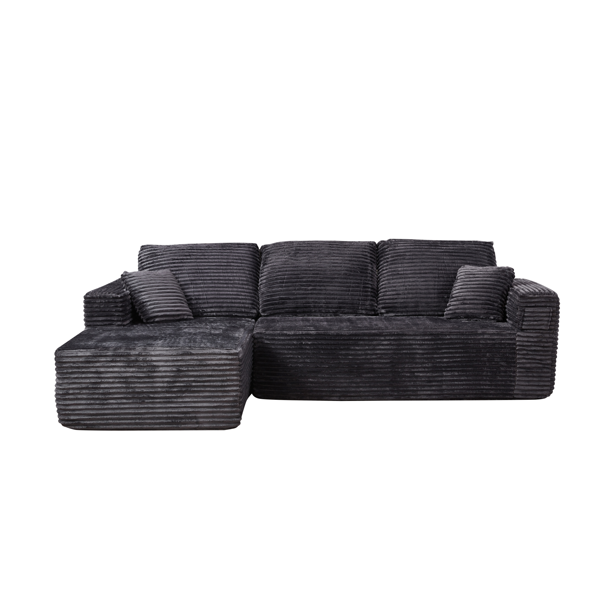 HOQBN 100.39" Cloud Sectional Couch with L-Shape Chaise,Modern Modular Sofa with Deep Seat,No Assembly Required,Compressed Packaging for Living Room Grey