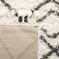 thumbnail image 6 of SAFAVIEH Moroccan Tassel Comhgham Geometric Shag Area Rug, Ivory/Dark Grey, 6'7" x 6'7" Round, 6 of 7