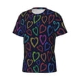 thumbnail image 5 of Vsdgher Colored Hearts Print Men's Dry Fit Mesh Athletic Shirts Moisture Wicking Tennis T-Shirt Tops, 5 of 9