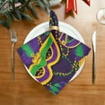 thumbnail image 2 of GZHJMY Mardi Gras Cloth Napkin Masquerade Feather Kitchen Dining Table Decor Dinner Napkin Festive for Gathering Party Favors Carnival 1 Pack 20" × 20", 2 of 6