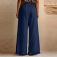 thumbnail image 6 of GUACER Womens Linen Wide Leg Pants Drawstring with Tassels & Pockets Palazzo Trousers for Beach & Casual Wear, 6 of 6