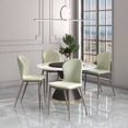 thumbnail image 4 of LeisureMod Mosaic Modern Dining Chair Upholstered Fabric Side Chair Foam Cushioned Modern Accent Chair with Metal Legs for Living Room, Kitchen in Light Grey Set of 4, 4 of 12