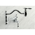 thumbnail image 3 of Kingston Brass KS2101TAL Tudor Two-Handle 1-Hole Wall Mount Pot Filler Faucet in Polished Chrome, 3 of 8