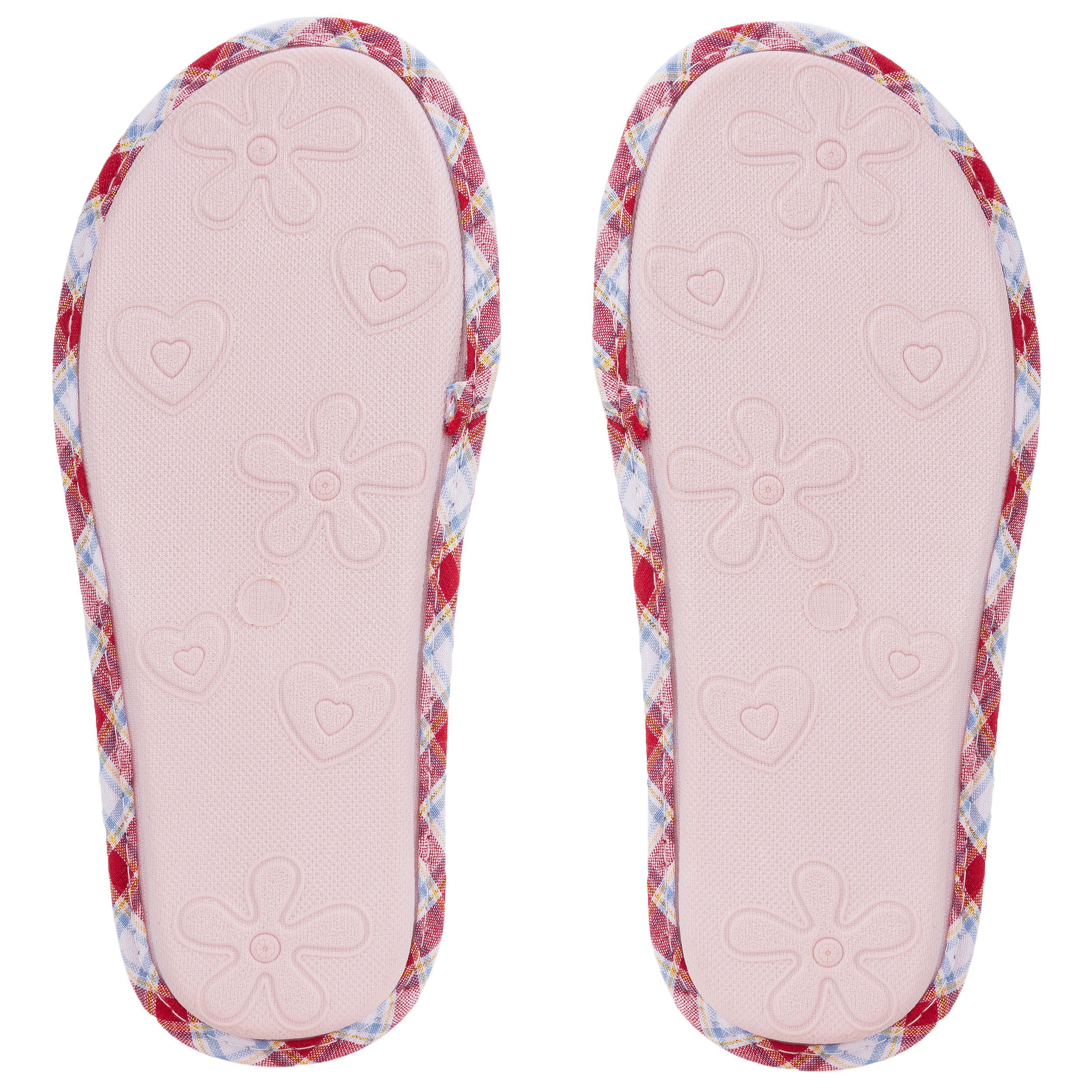 AERUSI Women's Red Plaid Bedroom Indoor House Slippers