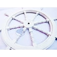 thumbnail image 4 of Nautical Vintage White Wood Crafted Pirate's Ship Wheel - Captain Maritime Beach Home Decor Gift - Nagina International (42 Inches), 4 of 5