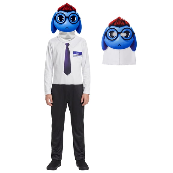 Blue Animal Hospital Doctor Cosplay Costume, Jumpsuit Outfit with Headpiece for Halloween Costumes Halloween Party, 2-Piece Set, 110