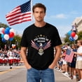 thumbnail image 3 of Men's USA 250th Anniversary Shirt 1776 American Flag Graphic Short Sleeve Crew Neck Tee, 3 of 5