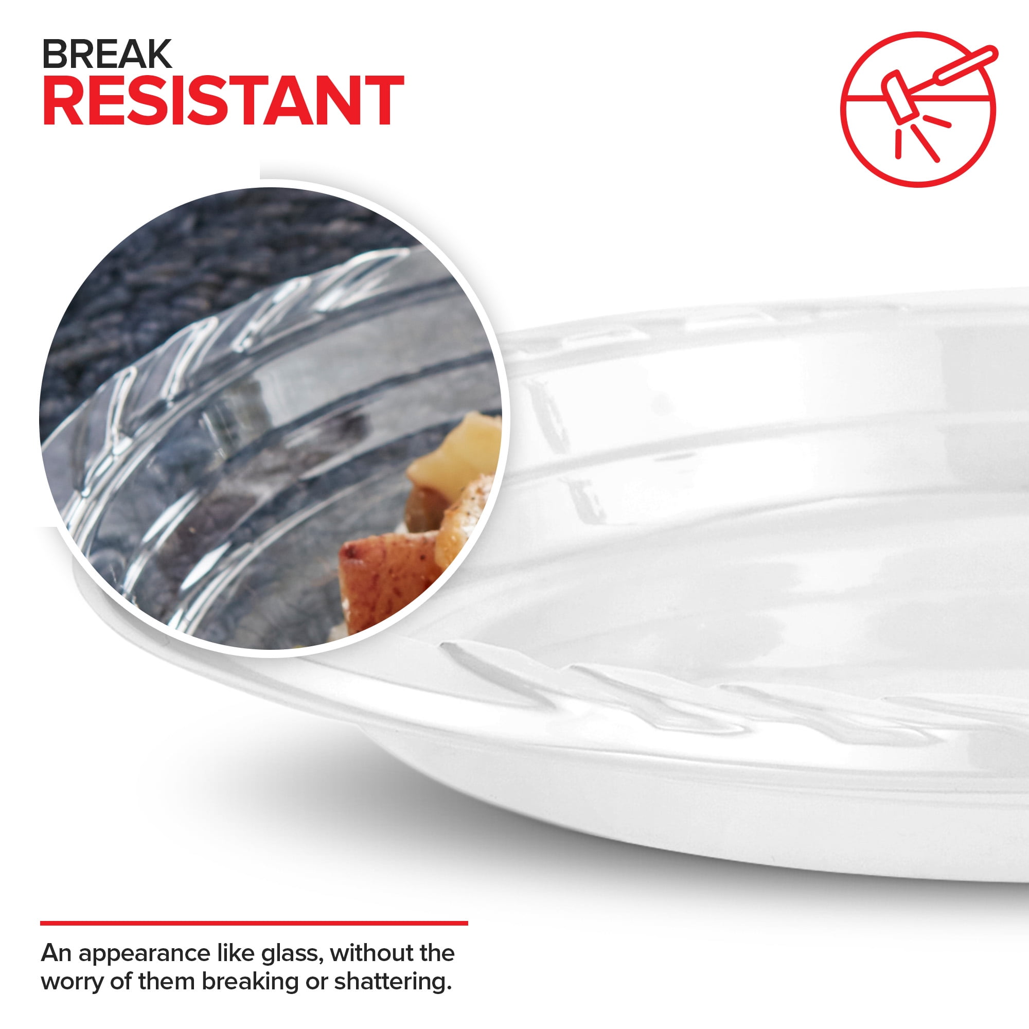 Stock Your Home 120-Count 9" Clear Plastic Plates, Heavy Duty, Disposable, for Parties & Events