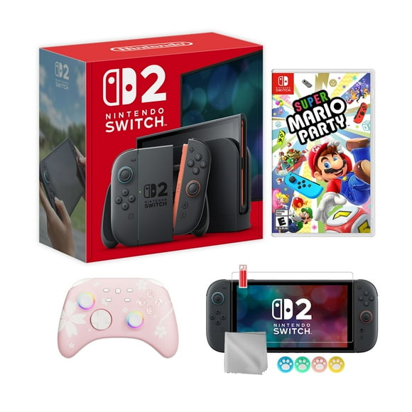 Nintendo Switch 2 Console 256GB 7.9-Inch 1080P HDR Touch Screen, Joy-Con 2 with Mouse Sensor, Dock, with Super Mario Party And Mytrix Wireless Pro Controller & Accessories