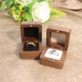 thumbnail image 4 of Joyero de nogal negro, caja para anillos, caja cuadrada, caja de madera, caja para propuesta de matrimonio, caja de regalo para anillo para mujer, 4 of 6