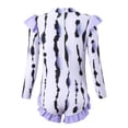 thumbnail image 4 of Cowsor 2-12 Years Girls One Piece Swimsuit Purple Stripe Print Long Flutter Sleeve Training Style Comfortable Modest Swimwear for Pool, 4 of 6
