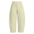 thumbnail image 4 of EOYWHK Women Barrel Leg Sweatpants High Waisted Drawstring Wide Leg Cropped Sweat Pantss with Pockets Casual Loose Fit, 4 of 8