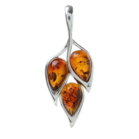 "Marisol" Baltic Honey Amber Pendant in Sterling Silver