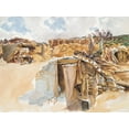 thumbnail image 2 of Sargent, John Singer 18x15 Black Ornate Wood Framed with Double Matting Museum Art Print Titled - Dugout, 2 of 4
