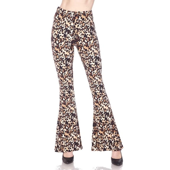 Buttery Smooth Metro Leopard Bell Bottom Leggings Brown S