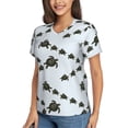 thumbnail image 2 of Wukai Sea Turtle Classic V-Neck T-Shirt for Women: Comfortable, Stylish, and Versatile Wardrobe Essential-Large, 2 of 7