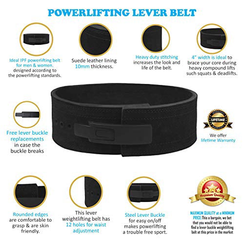 Hawk Sports Powerlifting Belt Single Prong 10mm Weight Lifting Belt Deadlift & Squat Workout Gym Weightlifting Belt/Belts for Men & Women 