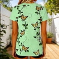 thumbnail image 5 of Enjoytime Women's Blouses Floral Printed Round Neck Short Sleeve Shirts Spring Fashion Dressy Business Casual Tops, 5 of 7