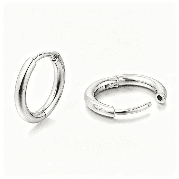 DESIGNICE Hypoallergenic Titanium Hoop Earrings for Women with Sensitive Ears(10 Mm,No Stones)