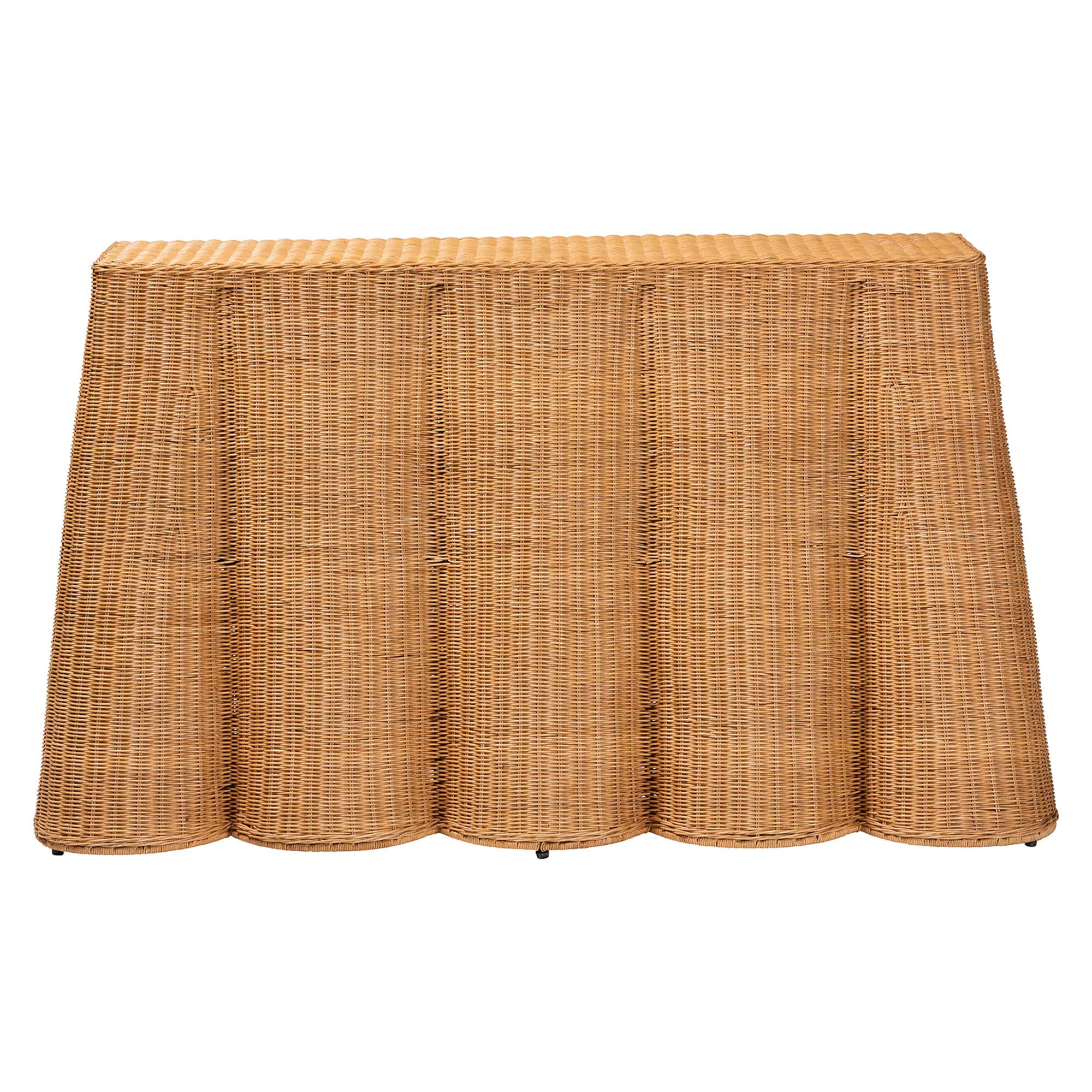 bali & pari Palm Boho Console Table, Natural Rattan, Honey