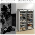 thumbnail image 4 of Organisateur de Rangement pour Chaussures à Grande Capacité, Armoire à Chaussures à Double Rangée, Étagère de Garde-Robe avec Housse en Tissu Non Tissé, 4 of 7