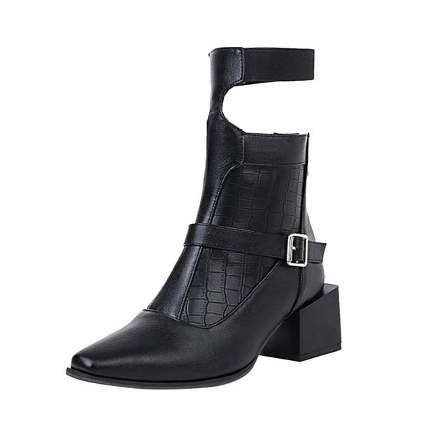 NECHOLOGY Botas Mujer Adulto Femenino Zapatos Botines mujer Zapatos de mujer Botas de moda Tacón cuadrado a juego de colores Botas grandes de otoño e invierno Botas de moda (Black, 8)