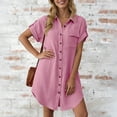 thumbnail image 7 of Edvintorg Dresses for Women 2026 Summer Fashion Collared Button Down Shirt Dress Vacation Travel Sundresses with Pockets, 7 of 7