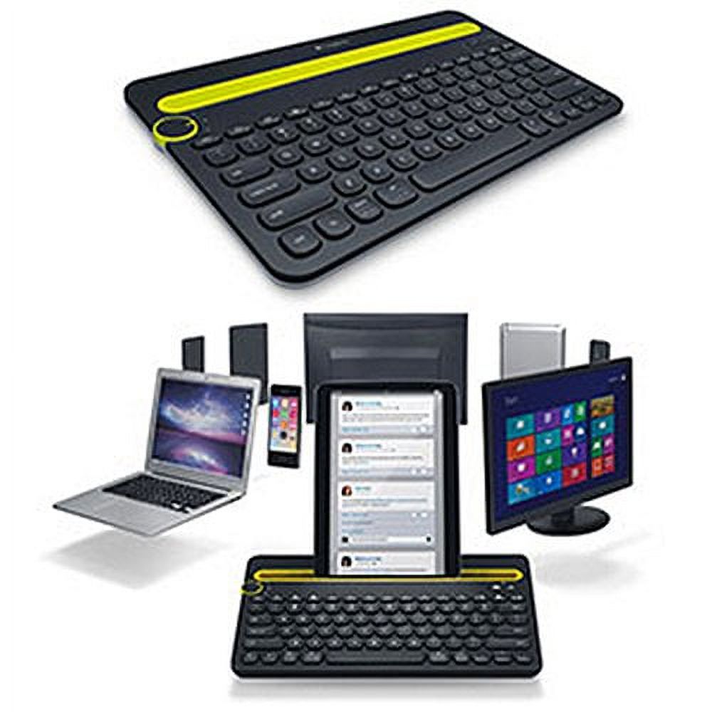 Logitech K480 Wireless Multi-Device Keyboard, Bluetooth, Black