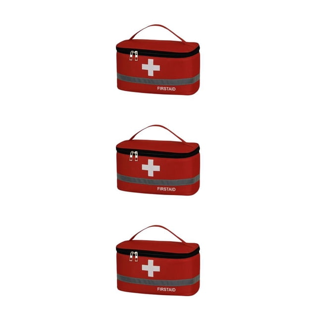 VONKY First Aid Kit Bag Portable Lightweight Waterproof Large Capacity Bags Space Saving Medical Box Kitchen Red Large 3Set
