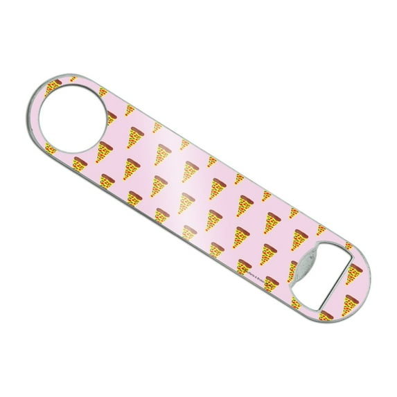 Pretty Pizza Eyelashes Pattern Stainless Steel Vinyl Covered Flat Bartender Speed Bar Bottle Opener
