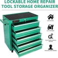 thumbnail image 5 of POWANLI 5-Drawer Rolling Tool Chest with Wheels Multifunctional Tool Chest Portable Tool Storage Cabinet with Locking System for Garage Workshop Warehouse Repair Shop, 5 of 6