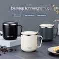 thumbnail image 3 of Office Home Leak-Proof with Cover With Handle Stainless Steel Vacuum Flask Milk Coffee Cup Insulated Water Cups GREY, 3 of 8