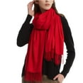 thumbnail image 3 of TFEOQRY Fashion Warm Tassel Solid Color Scarf for Women Winter Scarf Shawl Suitable for Wedding Evening Dress Shawl Red, 3 of 3
