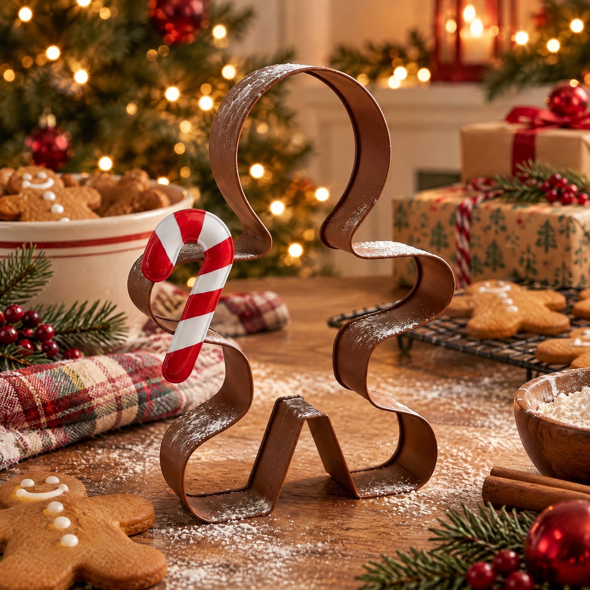 Metal Gingerbread Cookie Cutter Christmas Decoration, Brown, 22", by Holiday Time