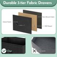 thumbnail image 7 of ACCVER 3-Drawer Fabric Dresser with Shelves, Closet and Chest for Bedroom, Clothes Storage Organizer, for Living Room, Apartment, Dark Grey, 7 of 7