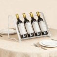 thumbnail image 1 of Estante de vino para encimera, estante de exhibición de botellas de licor, de hierro, independiente, elegante, organizador para mesa, versátil. 4 filas, 1 of 8