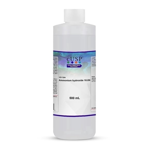Ammonium Hydroxide Solution, 10.0N Concentration, 500mL, Laboratory Grade Chemical Reagent