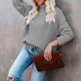 thumbnail image 5 of Women's Turtleneck Long Sleeve Loose Fit Sweater, 5 of 9