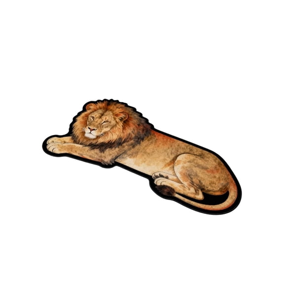 Kojanyu Polyester Lion Tiger Wolf Shaped Area Rug, Creative Decorative Floor Mat, Irregular Accent Rug for Bathroom Living Room Bedroom Indoor Home.