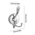 thumbnail image 3 of Stainless Steel Suction Cup Hook, 3-in-1 No-Drill Storage Hanger for Bathroom, Black White Silver, 4.3x2.6x2.2in, 22lbs Capacity, 3 of 6