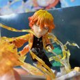 thumbnail image 3 of New, Tanjiro Zenitsu Shinjuro Battle Scene 10cm/3.9inch Q Version Puppets Statue PVC Collectible (Zenitsu Agatsuma）, 3 of 4