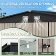 thumbnail image 3 of GVDV Outdoor Metal Storage Shed 14 x 12 ft, Storage House Metal Steel Utility Tool Shed with Lock and Door, for Garden, Patio, Lawn, Brown, 3 of 7