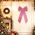 thumbnail image 4 of Large Decorative Bow, Velvet Fabric Bow, Long Tail Holiday Accent for Christmas Trees Doors and Mantels, Pink, 25.60 x 14.96 in, 4 of 6
