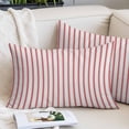 thumbnail image 2 of Red Striped Pillow Covers 16"x24", Red White Stripes Farmhouse Soft Brushed Microfiber Breathable Throw Pillow Covers, Decorative Pillowcase with Zipper for Couch Sofa Bedroom Living Room, 2 of 9