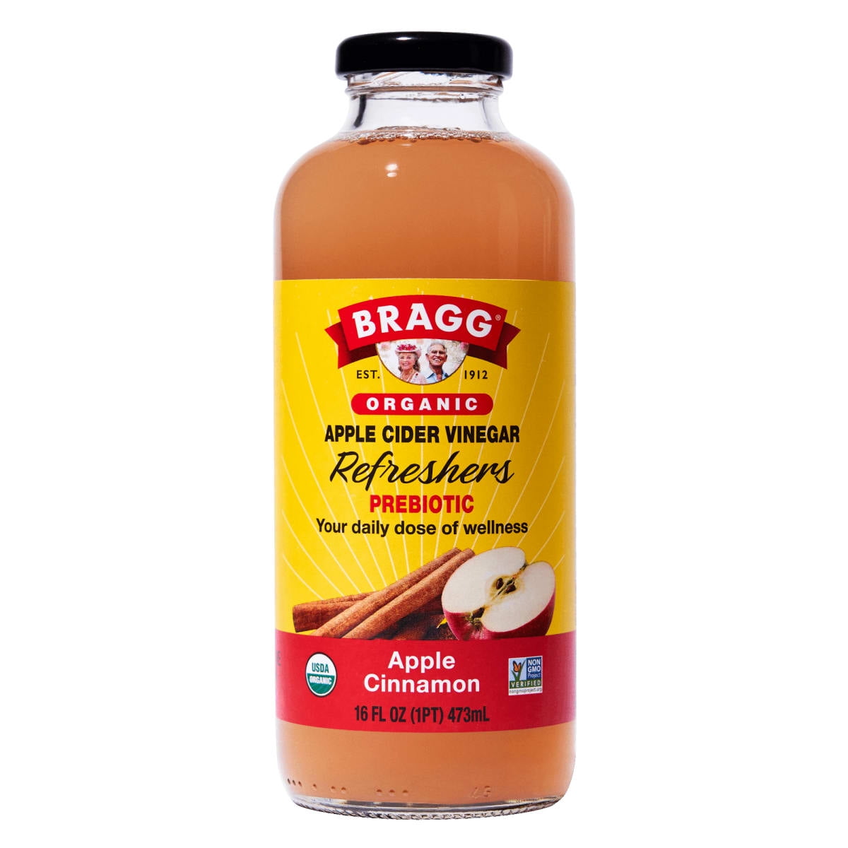 (2 pack) Bragg Organic Apple Cider Vinegar Refresher, Apple Cinnamon, 16 fl oz