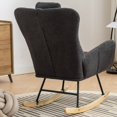 thumbnail image 5 of Leumius Nursery Rocking Chair, 35.5" Teddy Fabric Upholstered Glider Rocker with High Backrest, Modern Rocking Accent Chairs Comfy Side Chair for Nursery, Bedroom, Living Room,Dark Gray, 5 of 8