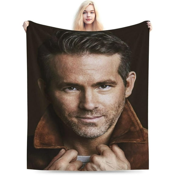 Ryan Actor Reynolds Throw Blanket Flannel Blanket Warm Soft Microfiber Blanket for Living Room Couch Sofa Bedroom Decor Gifts 60"x50"