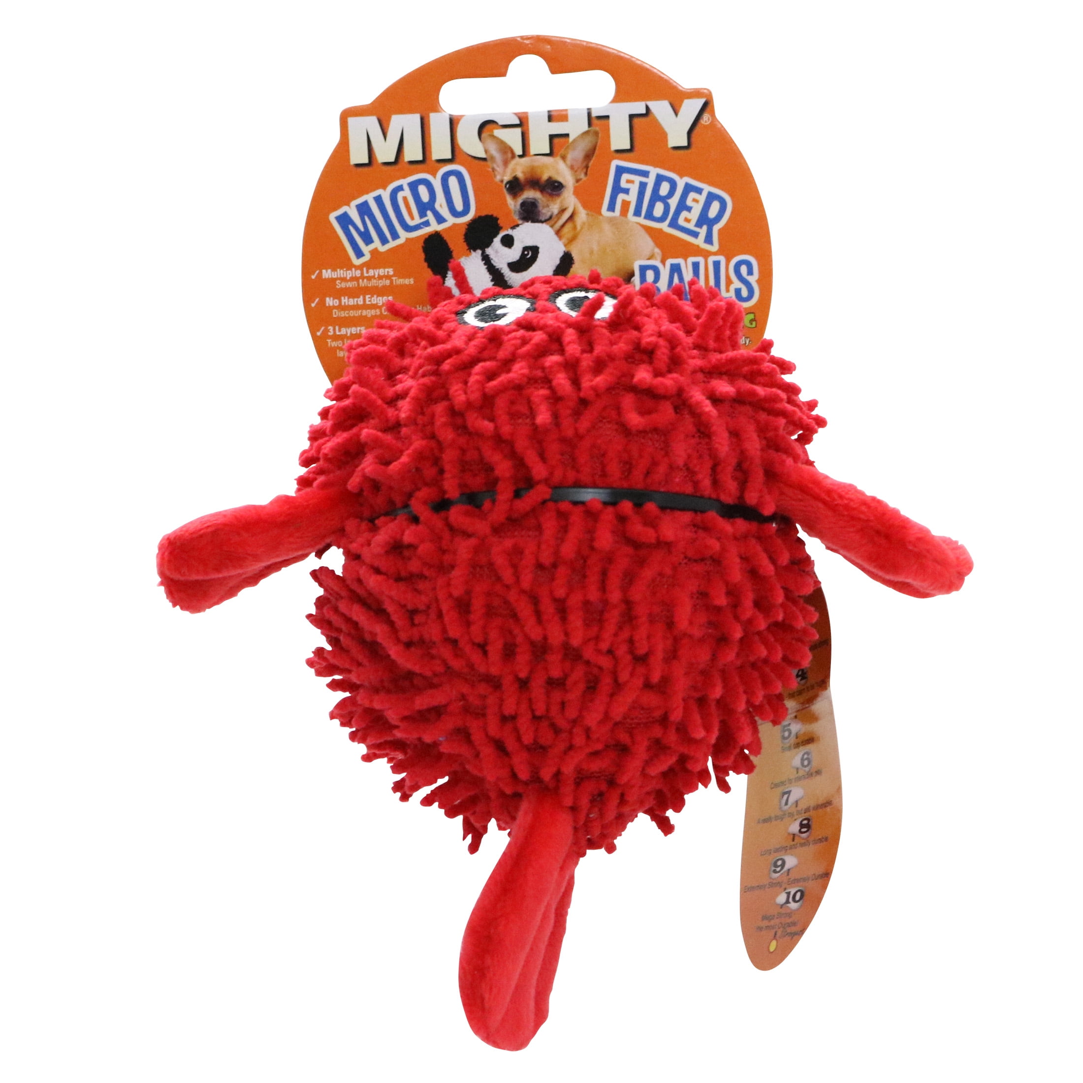 Mighty Jr Microfiber Ball Blowfish Durable Squeaky Dog Toy