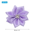 thumbnail image 2 of Uxcell 1.2 Inch Small Ribbon Flowers Satin Ribbon Flowers Mini Fabric Flowers Light Purple 50 Pcs, 2 of 6