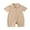 Light Brown, variant on Suealasg Newborn Baby Boys Girls Cotton Linen Jumpsuit Lapel Short Sleeve Button Up Romper Newborn Summer One Piece Bodysuit